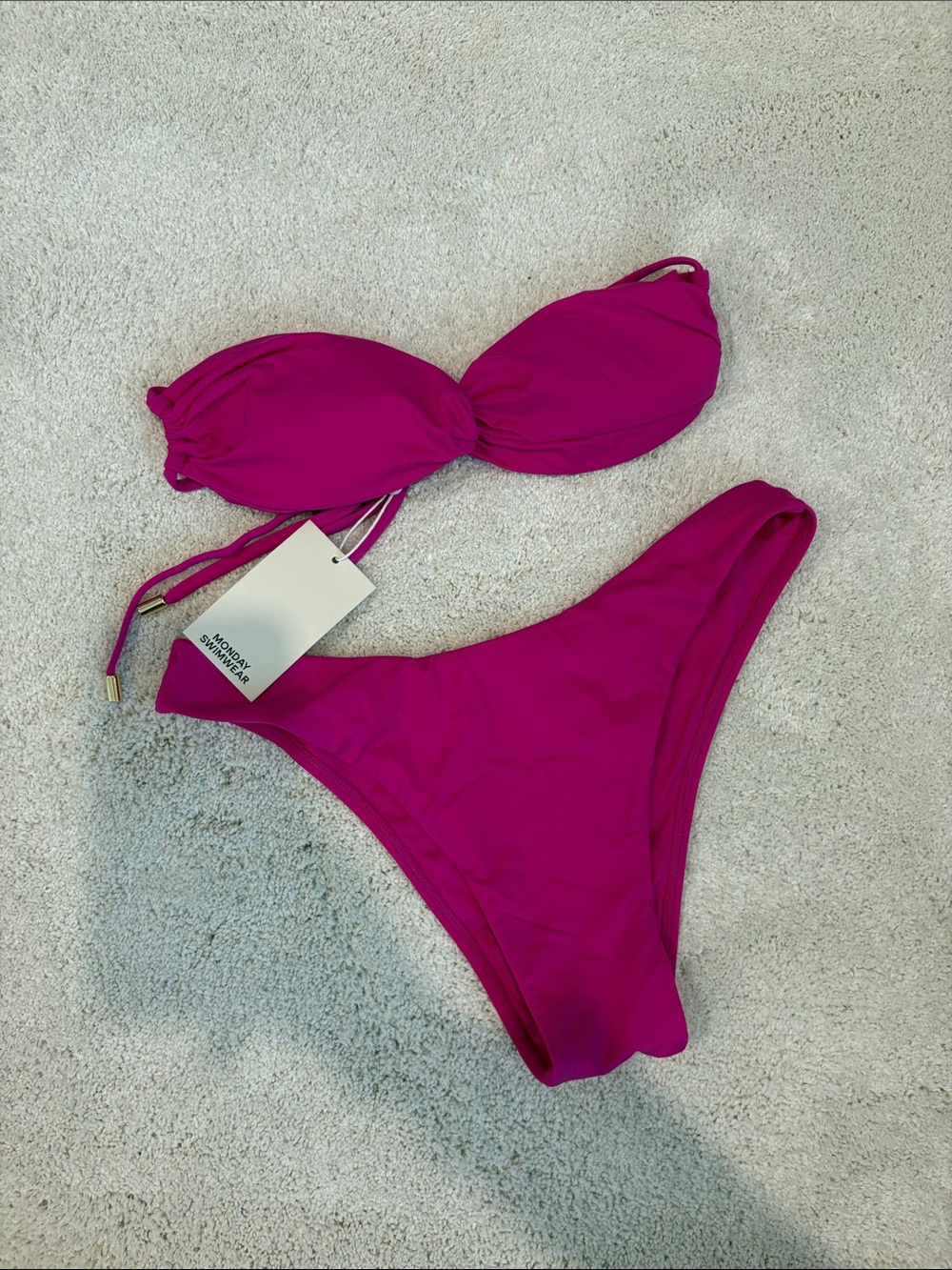 MONDAY SWIM Bandeau Bikini Set